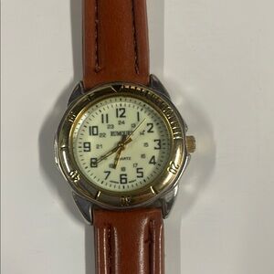 Woman’s stylish  Rumors Watch Brown and Gold Classic Leather Strap